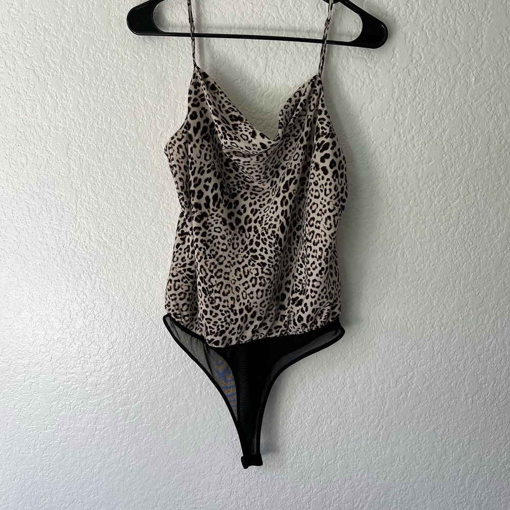 ASTR The Label Large Bodysuit Leopard  Print Tank Top Adjustable Strap Y2K - Picture 4 of 5